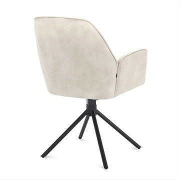 Dining Chair – Swivel Seat, Auto-Return Function, Fabric Upholstery, Metal Frame – Noah | Benoa