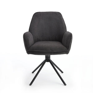 Dining Chair – Swivel Seat, Auto-Return Function, Fabric Upholstery, Metal Frame – Noah | Benoa