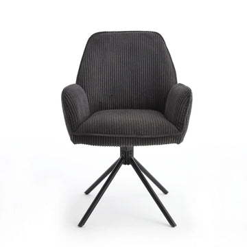 Dining Chair – Swivel Seat, Auto-Return Function, Fabric Upholstery, Metal Frame – Noah | Benoa