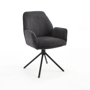 Dining Chair – Swivel Seat, Auto-Return Function, Fabric Upholstery, Metal Frame – Noah | Benoa