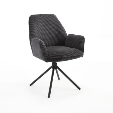 Dining Chair – Swivel Seat, Auto-Return Function, Fabric Upholstery, Metal Frame – Noah | Benoa