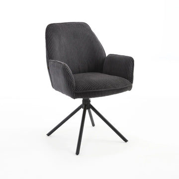 Dining Chair – Swivel Seat, Auto-Return Function, Fabric Upholstery, Metal Frame – Noah | Benoa