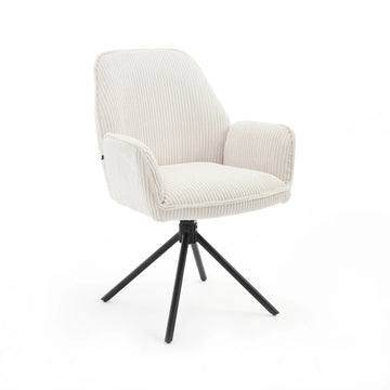 Dining Chair – Swivel Seat, Auto-Return Function, Fabric Upholstery, Metal Frame – Noah | Benoa
