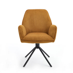 Dining Chair – Swivel Seat, Auto-Return Function, Fabric Upholstery, Metal Frame – Noah | Benoa