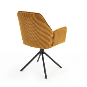 Dining Chair – Swivel Seat, Auto-Return Function, Fabric Upholstery, Metal Frame – Noah | Benoa