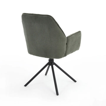 Dining Chair – Swivel Seat, Auto-Return Function, Fabric Upholstery, Metal Frame – Noah | Benoa