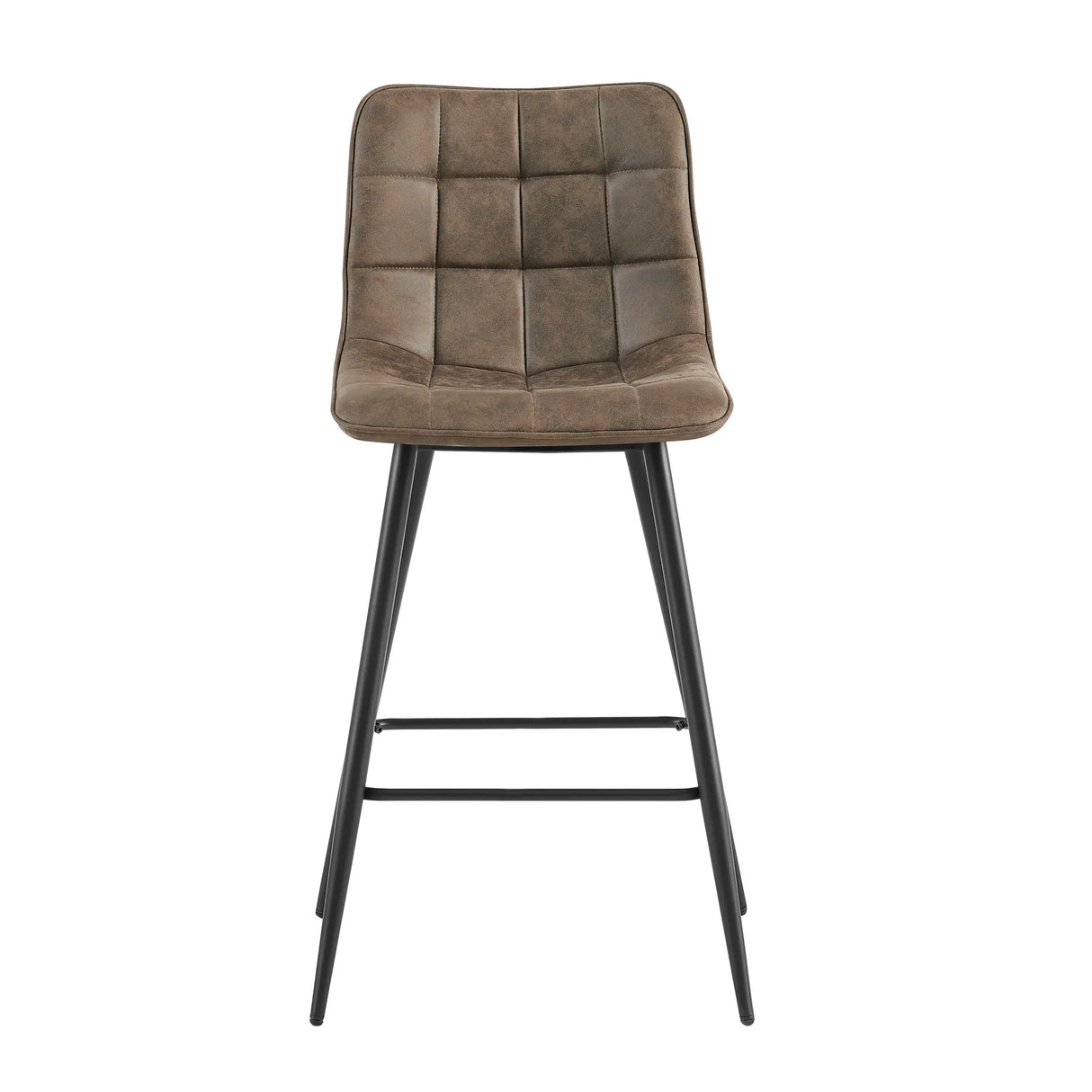 Barstuhl – Gepolsterter Sitz, Gesteppte Details, Ergonomische Form, Metallbeine – Lucille | Benoa
