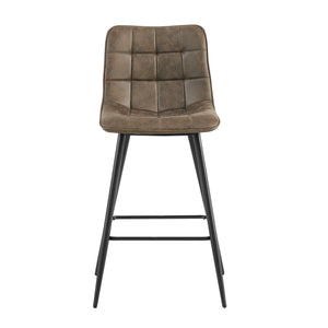 Barstuhl – Gepolsterter Sitz, Gesteppte Details, Ergonomische Form, Metallbeine – Lucille | Benoa