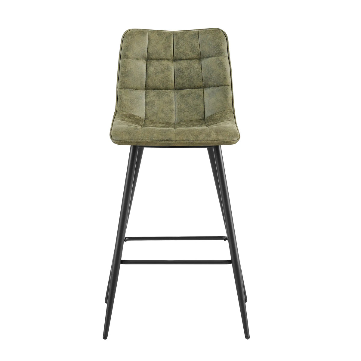 Barstuhl – Gepolsterter Sitz, Gesteppte Details, Ergonomische Form, Metallbeine – Lucille | Benoa