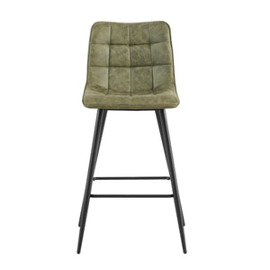 Barstuhl – Gepolsterter Sitz, Gesteppte Details, Ergonomische Form, Metallbeine – Lucille | Benoa