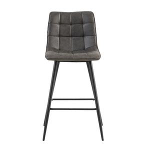 Barstuhl – Gepolsterter Sitz, Gesteppte Details, Ergonomische Form, Metallbeine – Lucille | Benoa