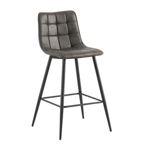 Barstuhl – Gepolsterter Sitz, Gesteppte Details, Ergonomische Form, Metallbeine – Lucille | Benoa