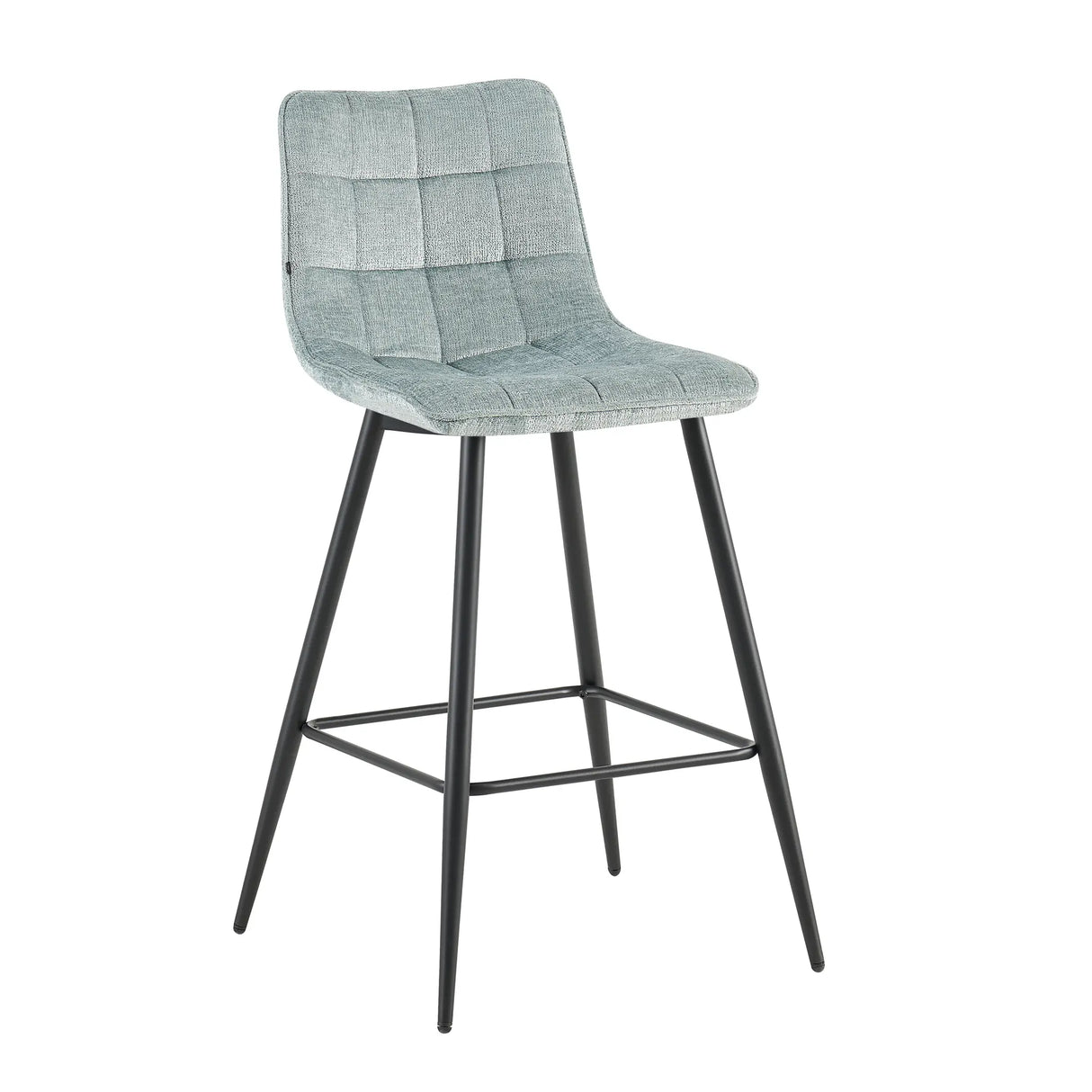 Barstuhl – Gepolsterter Sitz, Gesteppte Details, Ergonomische Form, Metallbeine – Lucille | Benoa