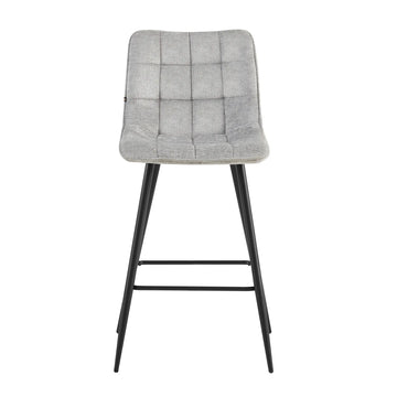 Bar Stool - Upholstered Seat, Quilted Details, Ergonomic Design, Metal Legs - Lucille | Benoa
