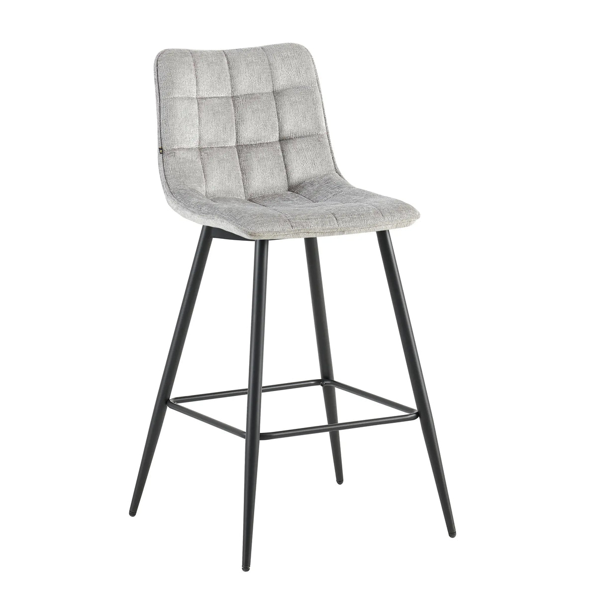 Barstuhl – Gepolsterter Sitz, Gesteppte Details, Ergonomisches Design, Metallbeine – Lucille | Benoa