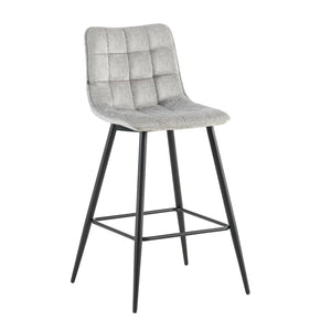 Barstuhl – Gepolsterter Sitz, Gesteppte Details, Ergonomisches Design, Metallbeine – Lucille | Benoa