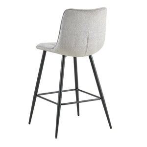 Barstuhl – Gepolsterter Sitz, Gesteppte Details, Ergonomisches Design, Metallbeine – Lucille | Benoa