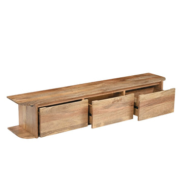 TV-Möbel – Massives Mangoholz, Schwebendes Design, Drei Schubladen, 200 cm - Jade | Benoa