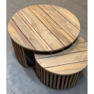 Side Table – Solid Teak Wood, Garden Design, Natural Finish – Negara | Benoa