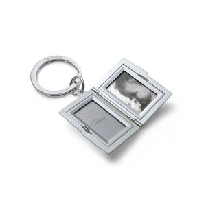 Schlüsselring mit Foto Poliertes Nickel Klapp-Medaillon Zwei Fotoeinsätze – Frame | Philippi