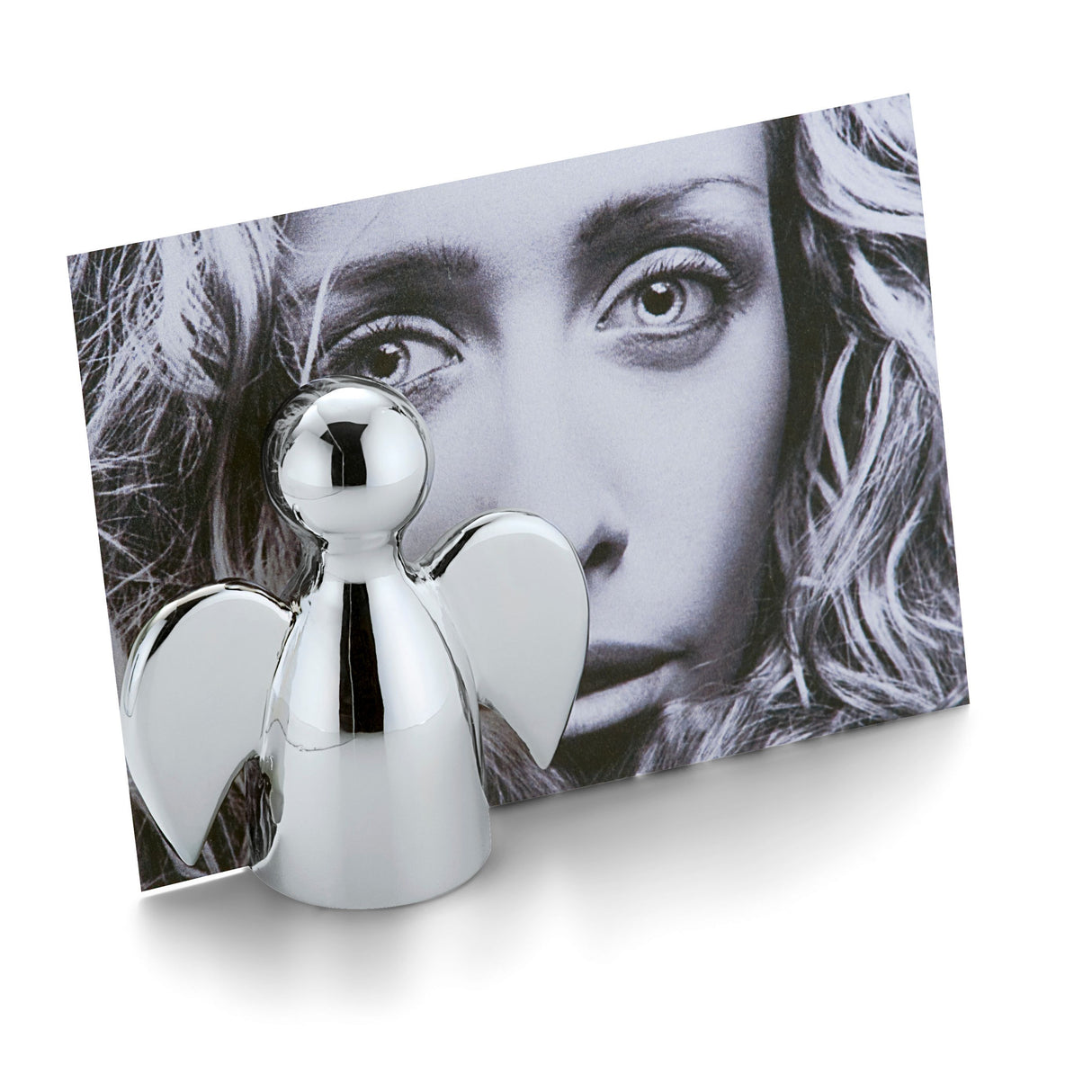 Foto- & Kartenhalter Polierter Nickel, Engels-Skulptur Design & Vielseitig nutzbar – Angelo | Philippi