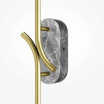 Wall light Grey Marble, oval base, satin-brass finish metal arms, integrated 5W LED 3000K – Renaissance | Maytoni