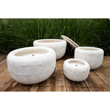 Kerze – Zement Design, Creme Farbe, Vier Licht, XL – Gabor | PTMD