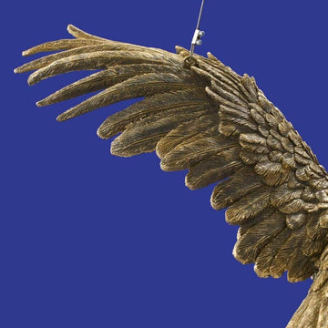 Ceiling Light – Sculptural Design, Exotic Animal Motif, Polyresin Construction, Golden Finish – Parrot Percy | WERNS
