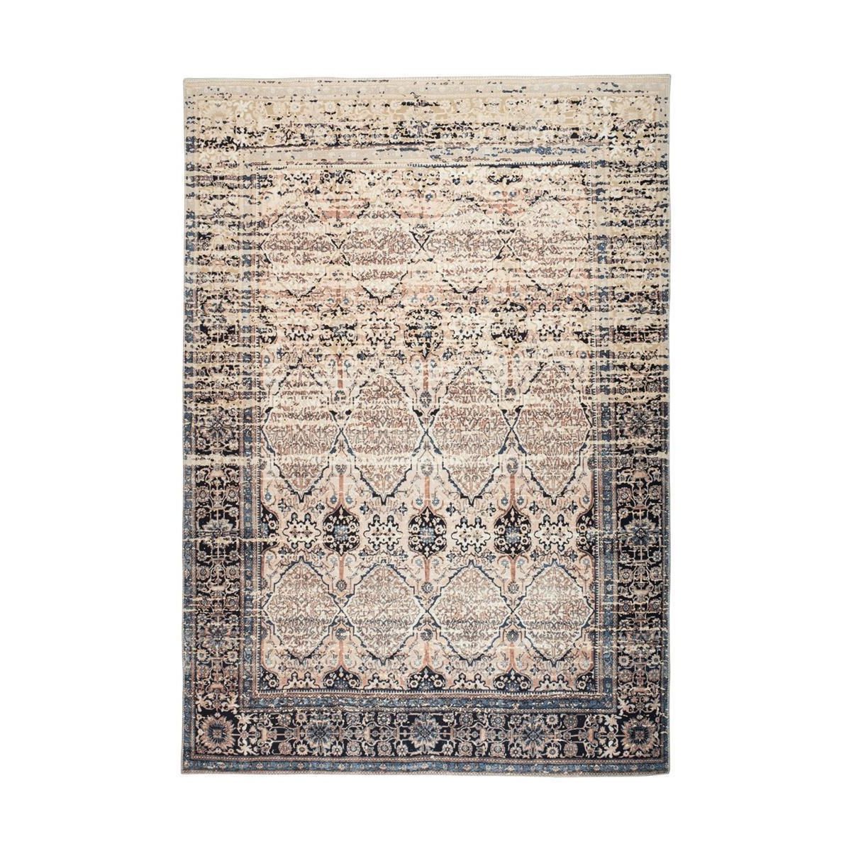 Carpet Flat Pile with Vintage Design, Harmonious Color Scheme and Felt Backing – Galaxy 1425 | Kayoom