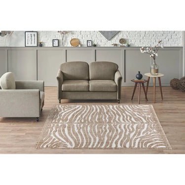 Teppich – Polyester Flor, Braune Farbgebung, Grafisches Muster, 80 x 150 cm - Sarai 325 | Kayoom