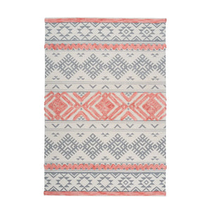 Carpet Flatweave Ethno Cotton Grey Apricot – Ethnie 225 | Kayoom
