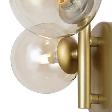 Wall light with satin gold finish and amber glass spheres – Dallas | Maytoni