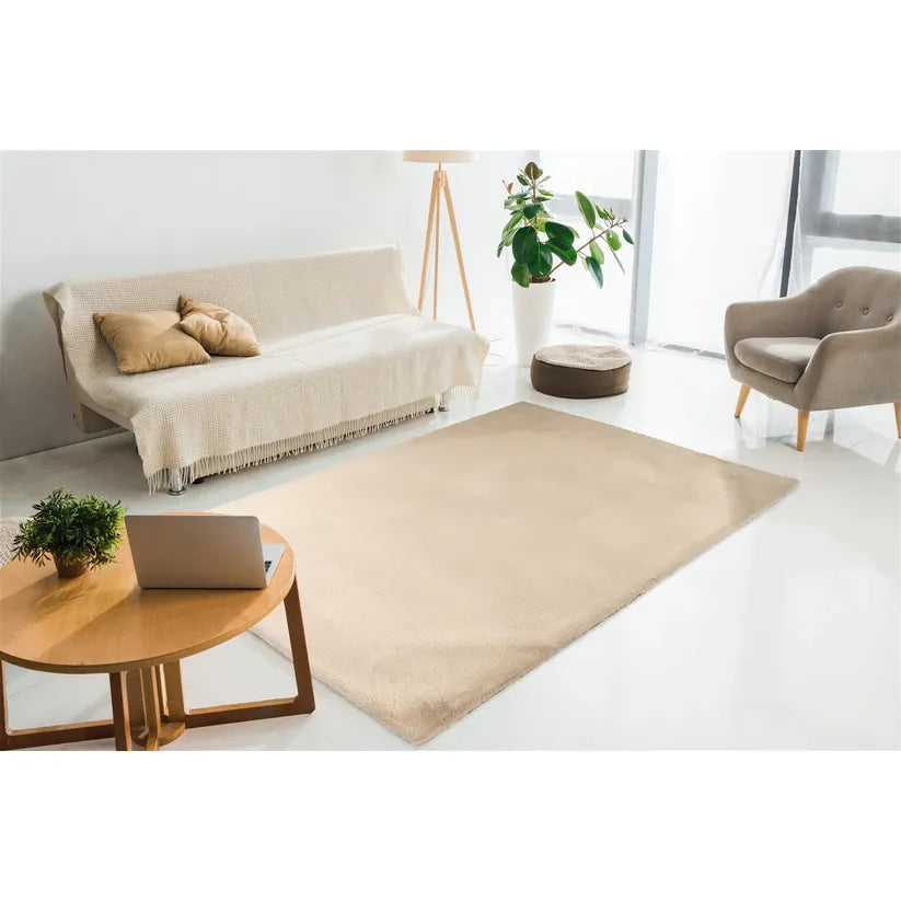 Carpet fluffy high pile plain surface non-slip backing – Rabbit Light 525 | Kayoom