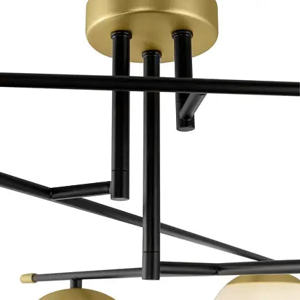 Deckenleuchte – Schwarzes Metall, Glasschirme, 6× E14, 40 W Leistung - Nostalgia | Maytoni