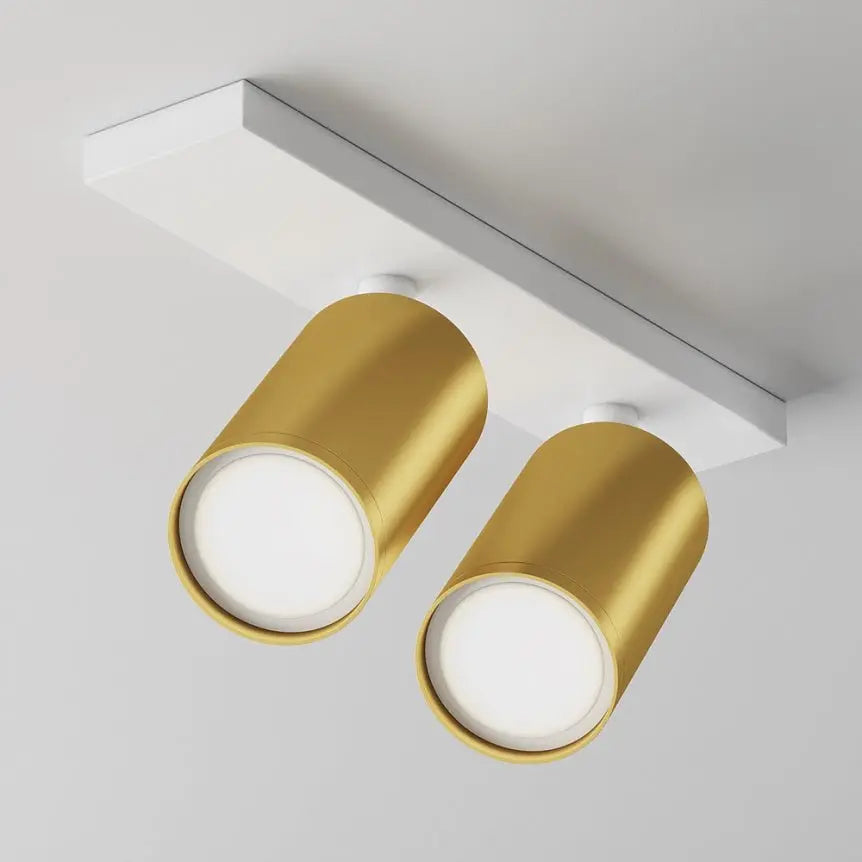 Deckenleuchte – Weiß-Mattgold Aluminium, 2 × GU10, 10 W Leistung, Höhe 12 cm - Focus S | Maytoni