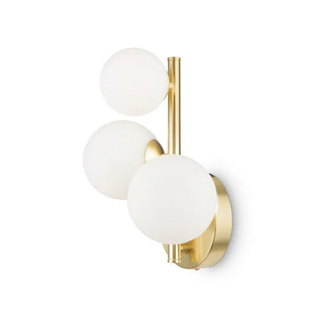 Wall lamp satin brass finish with white opal glass spheres – Dallas | Maytoni