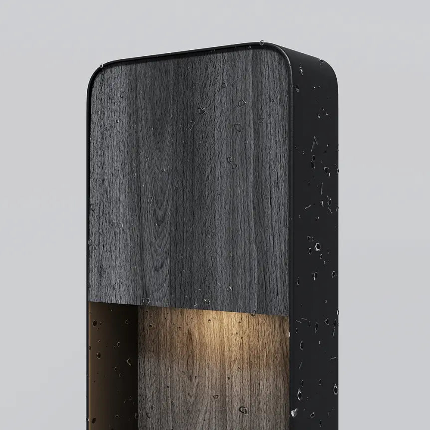 Landscape Lights black aluminum with wood-look, 7W LED, IP54 – O481FL‑L7BWD3K | Maytoni