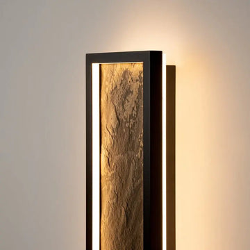 Wall light black, metal frame, natural stone accent, integrated 55W LED 3000K – Orign | Maytoni