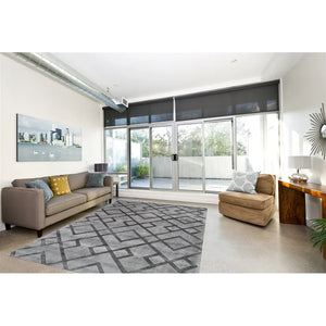 Viscose Material Rug, Textured Abstract Design, Cotton Backing – Luxury 310 | Kayoom