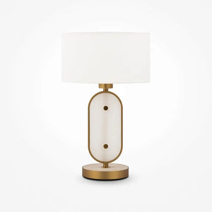 Table Lamp Brass Metal, Natural Stone Accent & Integrated LED – Marmo | Maytoni