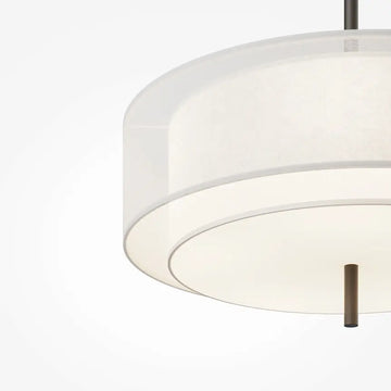 Pendant lamp with white fabric shade and black trim in a modern design - Bergamo | Maytoni