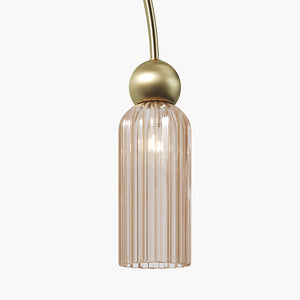 Pendant Lamp Gold-coloured metal frame 4 Amber glass shades 4×E14 40W – Antic | Maytoni