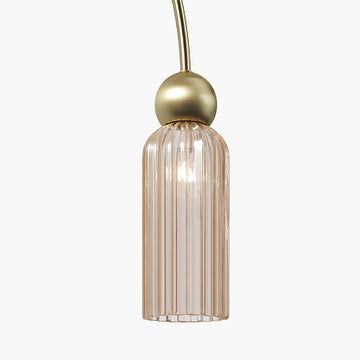 Pendant Lamp Gold-coloured metal frame 4 Amber glass shades 4×E14 40W – Antic | Maytoni