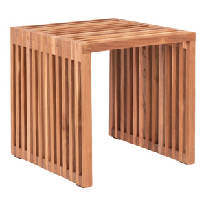 Beistelltisch – Natürliches Teakholz, Lamellenstruktur, 40 cm Höhe - Pego | House Nordic
