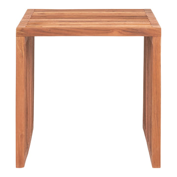 Beistelltisch – Natürliches Teakholz, Lamellenstruktur, 40 cm Höhe - Pego | House Nordic