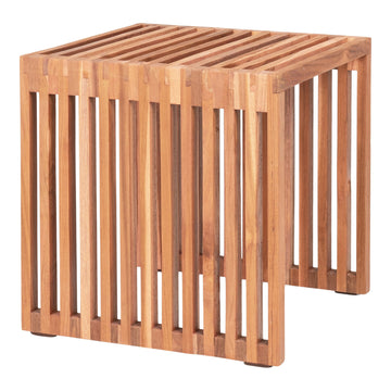 Beistelltisch – Natürliches Teakholz, Lamellenstruktur, 40 cm Höhe - Pego | House Nordic