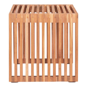 Beistelltisch – Natürliches Teakholz, Lamellenstruktur, 40 cm Höhe - Pego | House Nordic