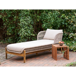 Beistelltisch – Natürliches Teakholz, Lamellenstruktur, 40 cm Höhe - Pego | House Nordic