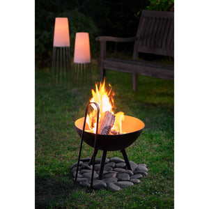 Feuerzange aus pulverbeschichtetem Stahl schwer geschmiedete Qualität matt-schwarzes Design – Flames | Philippi