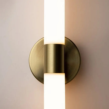 Wall Lamp Gold Aluminum, Matte White Acrylic Cylinders, 10W LED 3000K – Axis | Maytoni